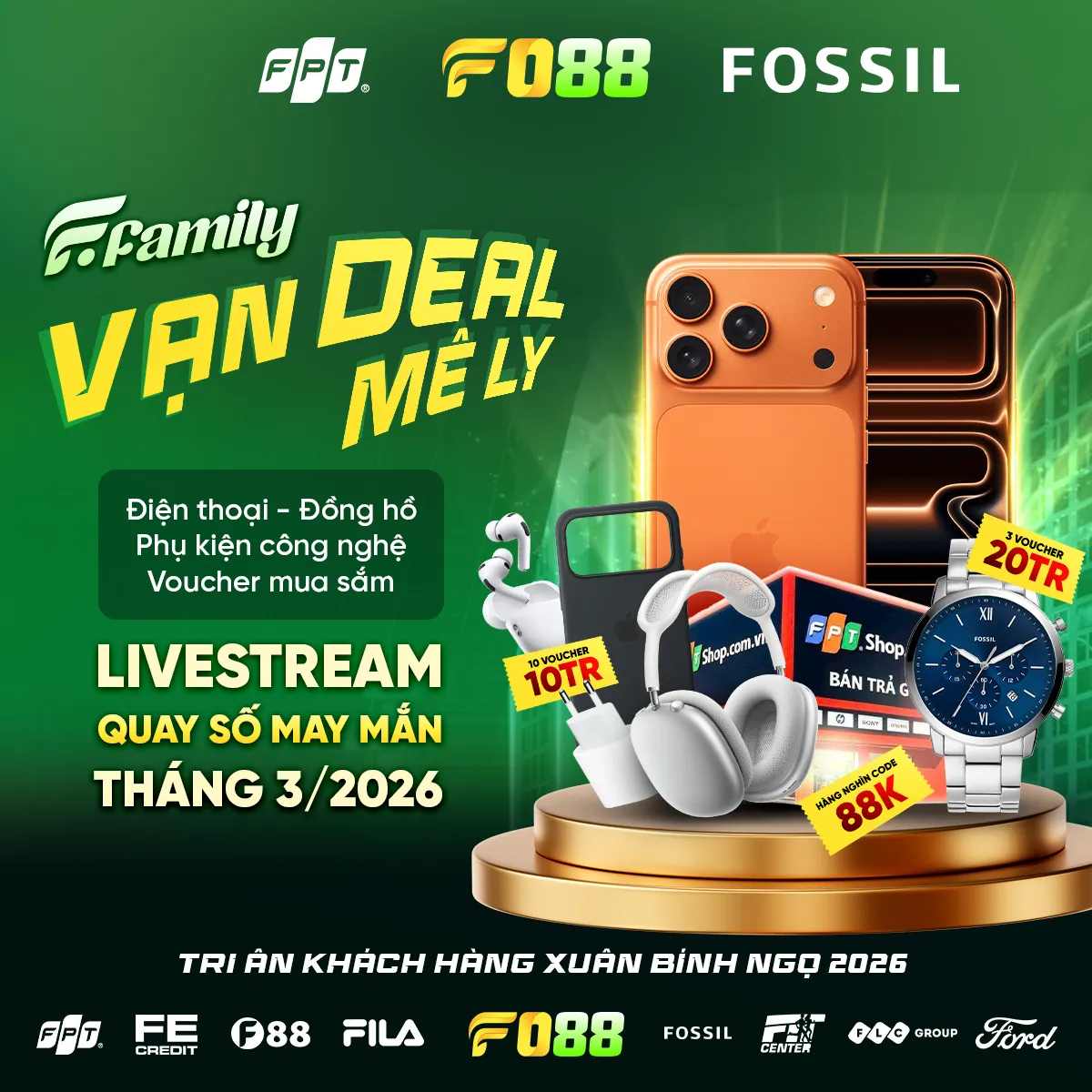 "F FAMILY" - CHUỖI TRI ÂN 8 TỶ ĐỒNG TỪ FO88: XE FORD RAPTOR, IPHONE 17 VÀ HÀNG TRĂM QUÀ KHỦNG